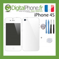 Ecran LCD + Vitre Tactile + Bouton Home - iPhone 4S Blanc- Outils inclus