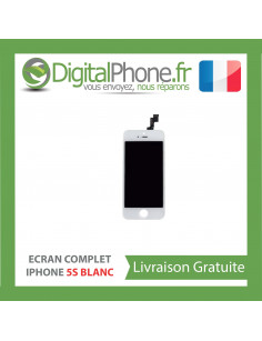 Ecran LCD + Vitre Tactile Montée sur Châssis iPhone 5S Blanc