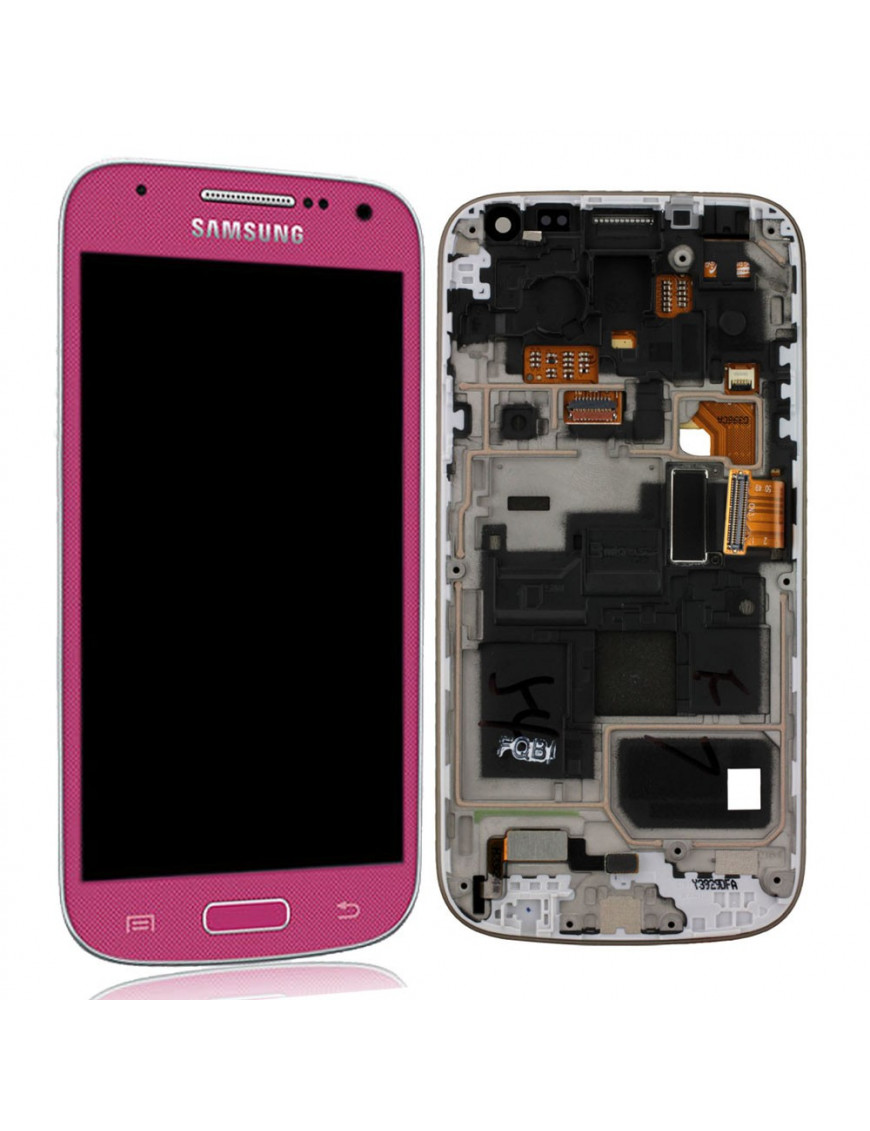 Ecran Original ﻿Lcd Vitre Tactile rose pour Galaxy S4 Mini GT-I9195