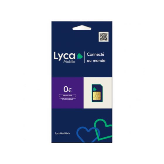 Carte sim LYCAMOBILE 0 euros credit x200 pcs