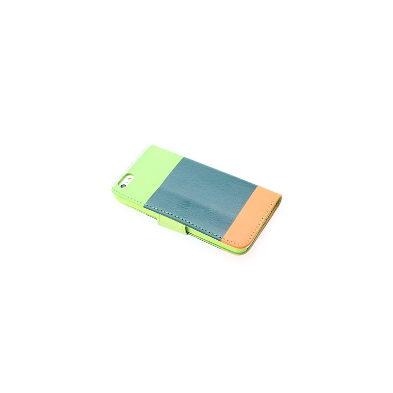 Etui simili cuir avec porte cartes vert iPhone 5