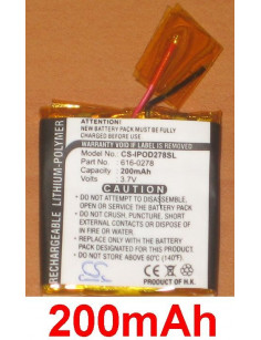 Batterie adaptable iPod Shuffle 1G 200mAh